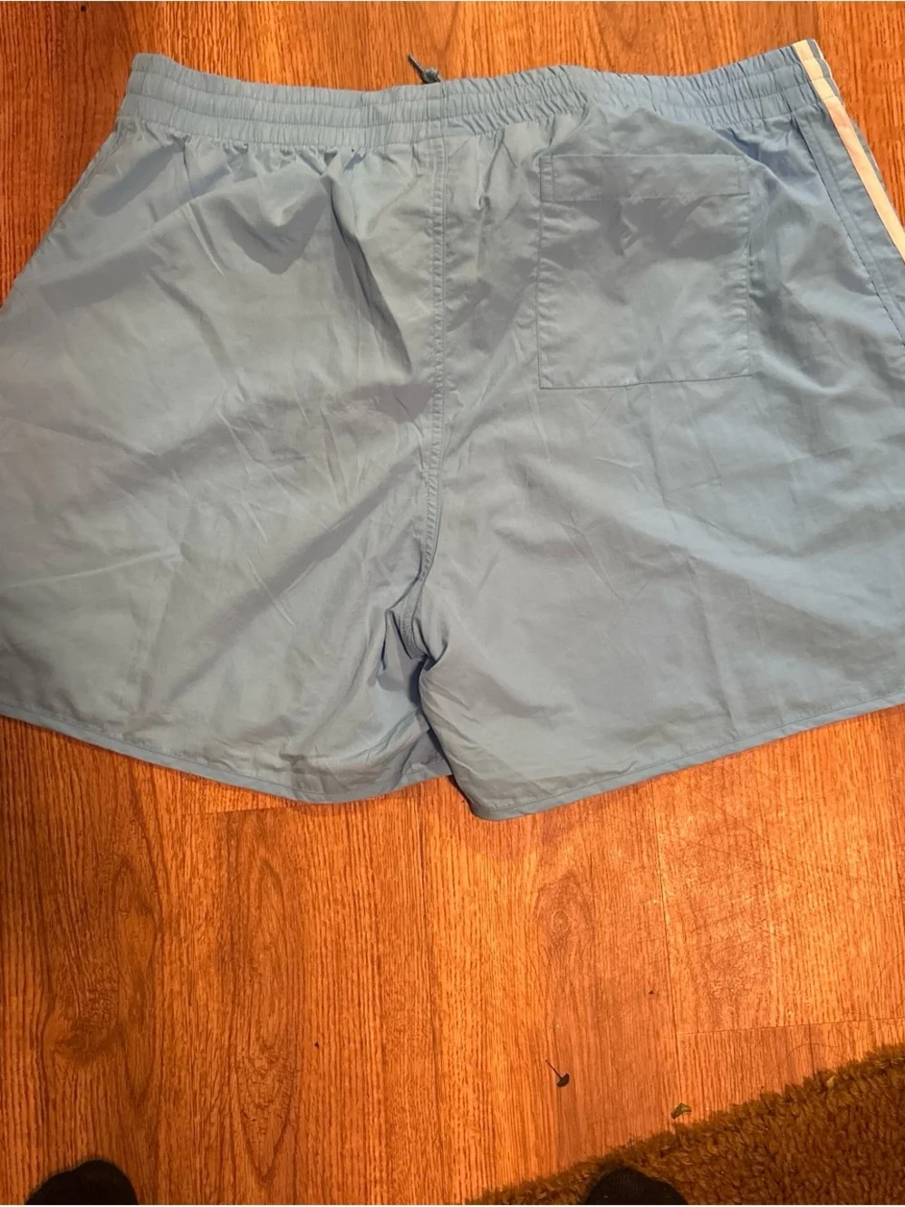 adidas Light Blue Athletic Shorts with White 3-Stripes